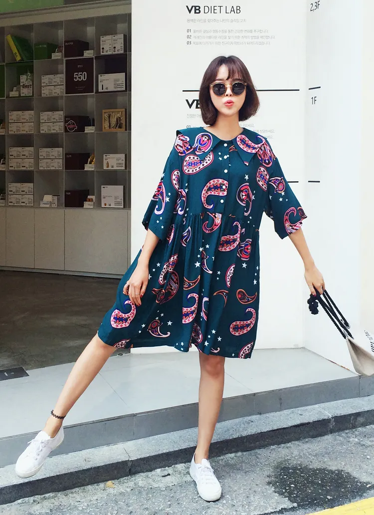 ペイズリープリントワンピース・全3色 | DHOLIC | 詳細画像1