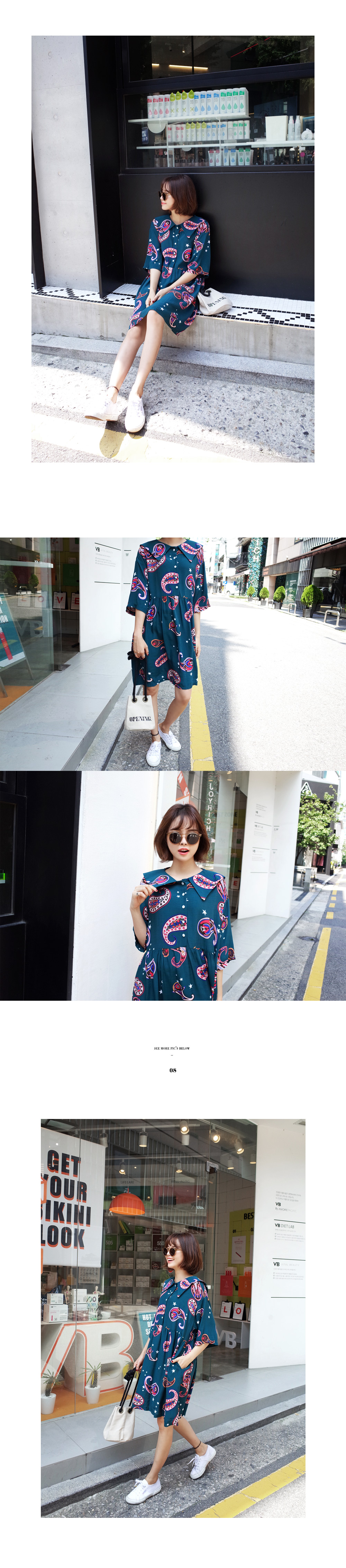 ペイズリープリントワンピース・全3色 | DHOLIC | 詳細画像5