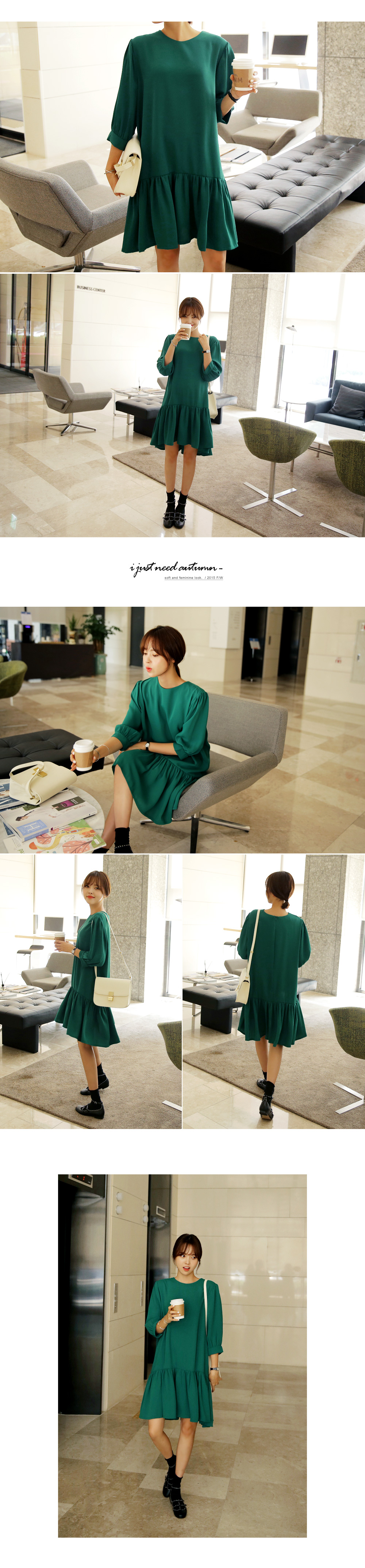 ディープカラーミディフレアワンピース・全2色 | DHOLIC | 詳細画像2