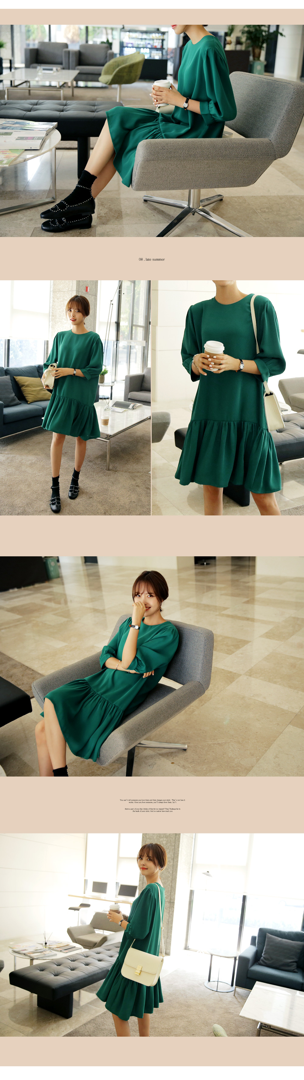 ディープカラーミディフレアワンピース・全2色 | DHOLIC | 詳細画像5