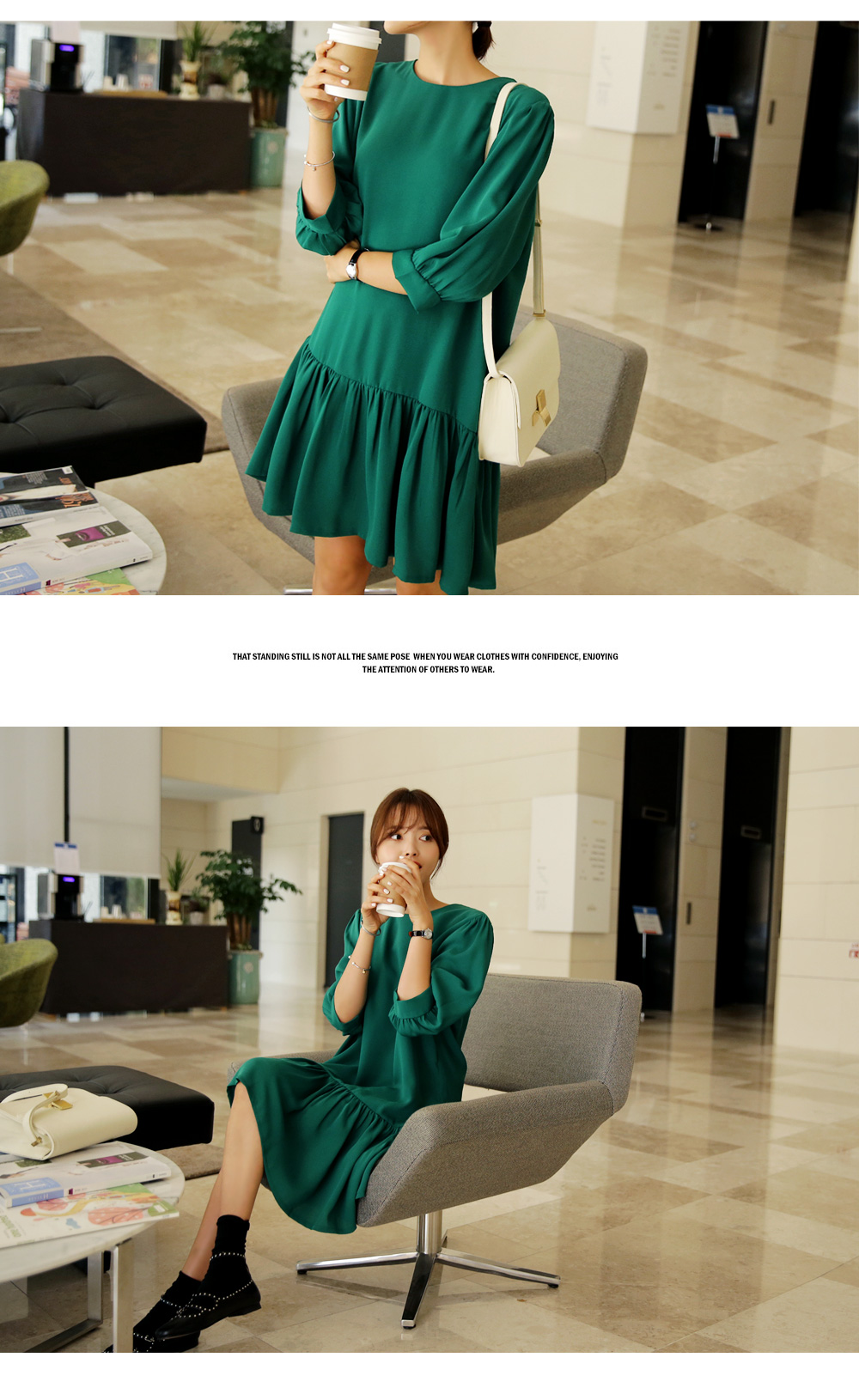 ディープカラーミディフレアワンピース・全2色 | DHOLIC | 詳細画像6