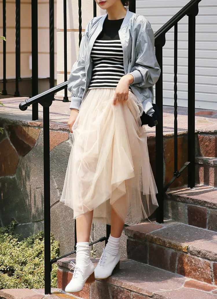 ウエストゴムミモレチュールスカート・全3色 | DHOLIC | 詳細画像1