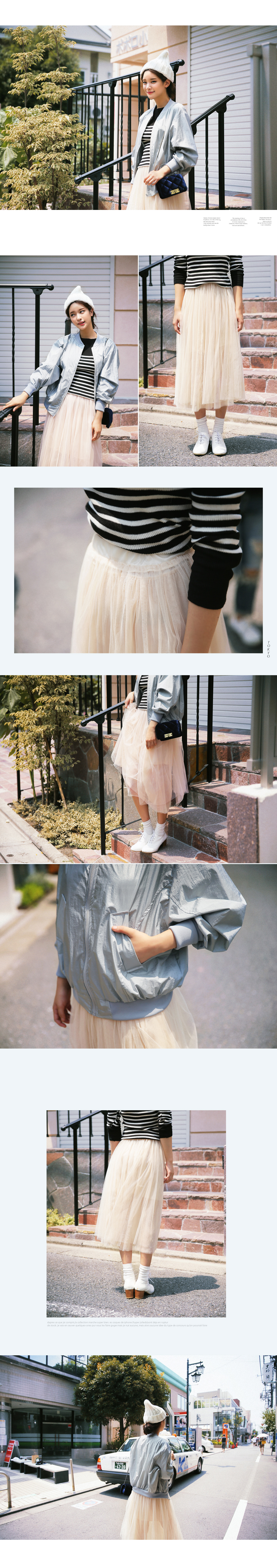 ウエストゴムミモレチュールスカート・全3色 | DHOLIC | 詳細画像5