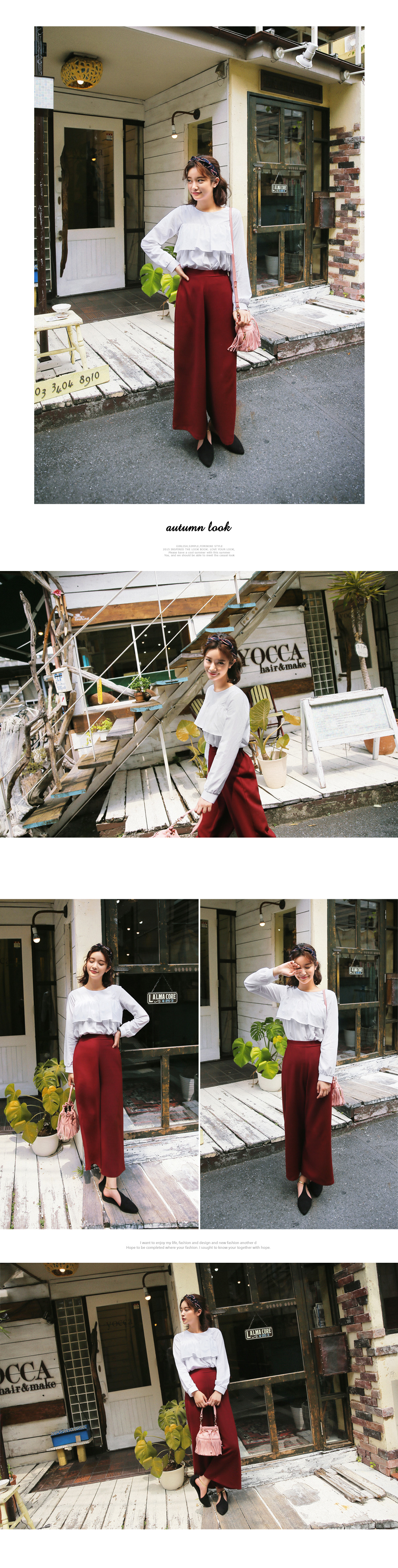 <font color=red><b>**雑誌saita4月号/AneCan2月号/mina1月号掲載**</b></font>ディープカラーレーヨンミックスワイドパンツ・全2色 | DHOLIC | 詳細画像4