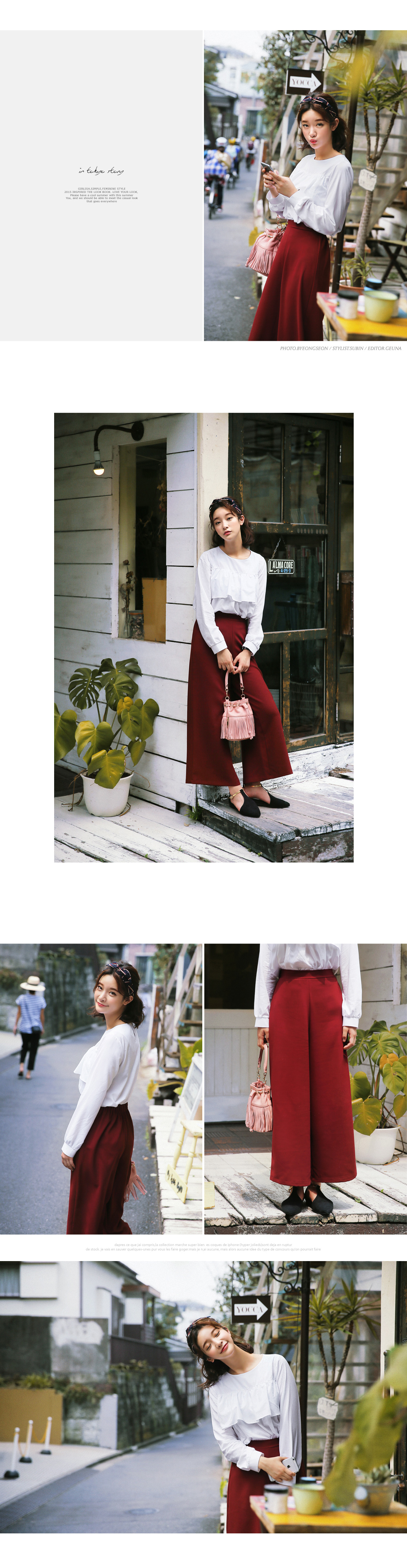 <font color=red><b>**雑誌saita4月号/AneCan2月号/mina1月号掲載**</b></font>ディープカラーレーヨンミックスワイドパンツ・全2色 | DHOLIC | 詳細画像5