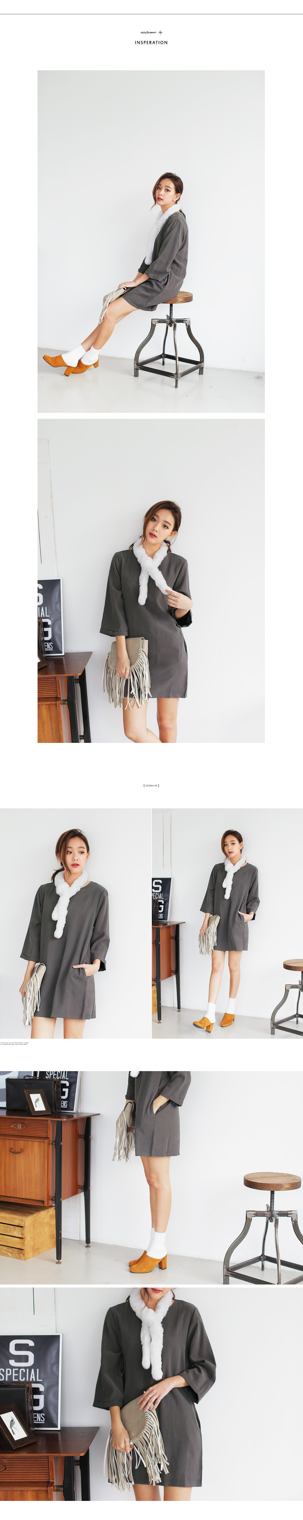 グレイッシュカラーリボンワンピース・全3色 | DHOLIC | 詳細画像11