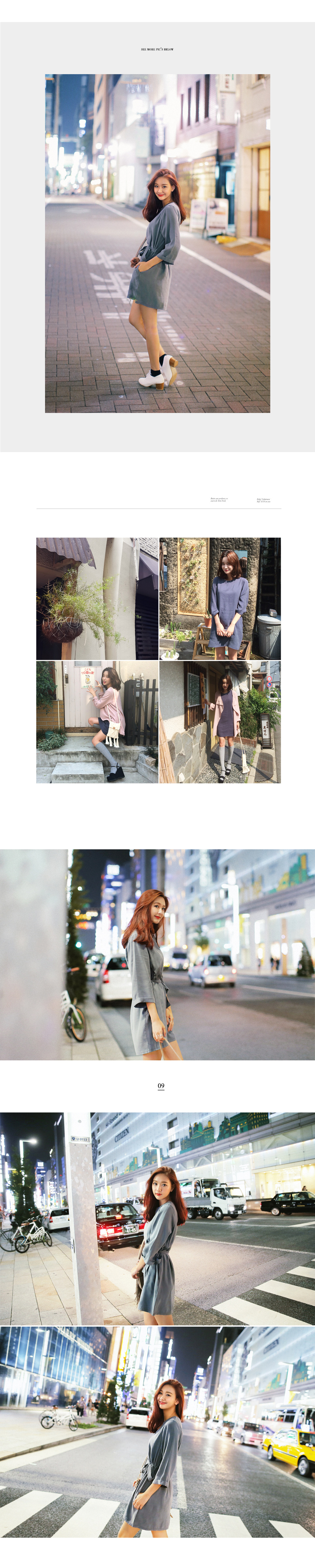 グレイッシュカラーリボンワンピース・全3色 | DHOLIC | 詳細画像6