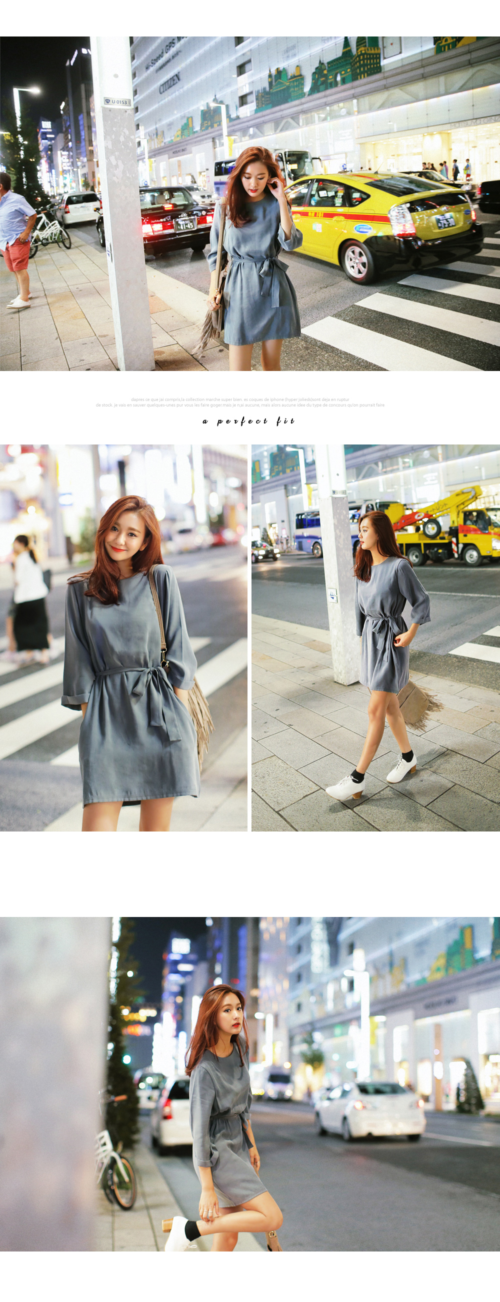 グレイッシュカラーリボンワンピース・全3色 | DHOLIC | 詳細画像7