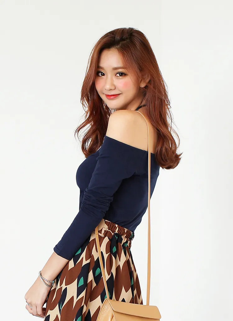 6colorsオフショルダーTシャツ・全6色 | DHOLIC | 詳細画像1