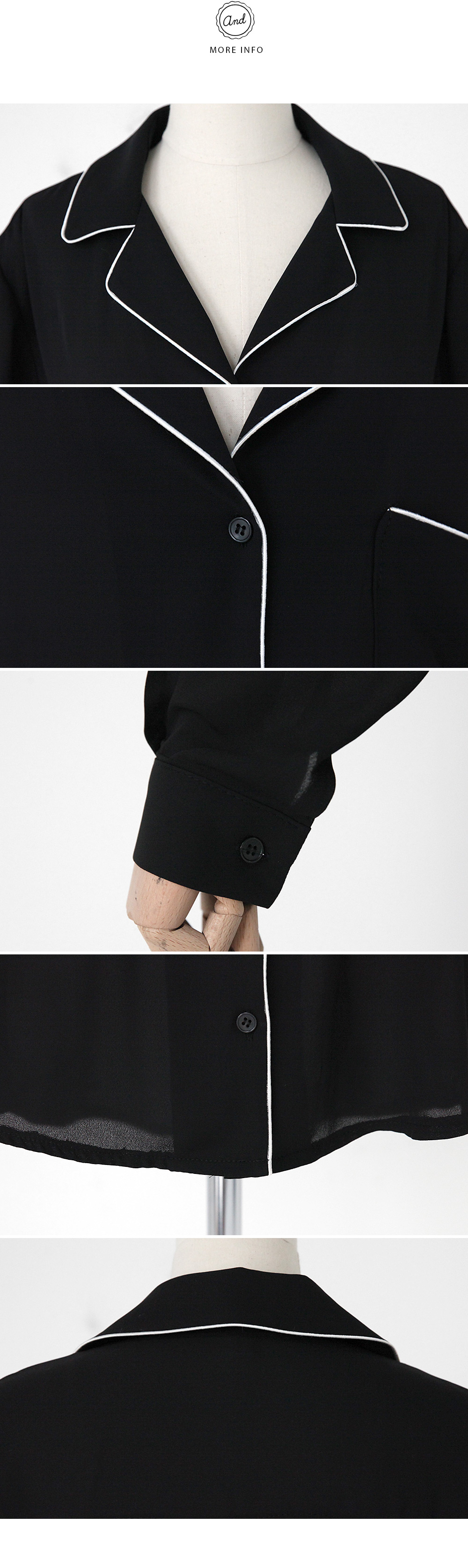 パイピングロングスリーブパジャマシャツ・全2色 | DHOLIC | 詳細画像12