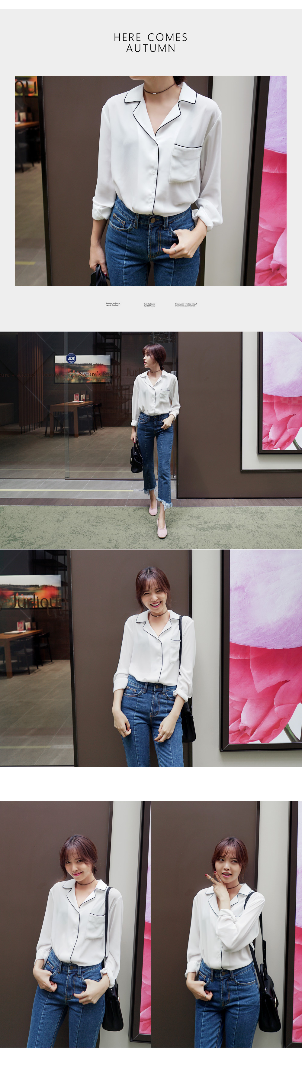 パイピングロングスリーブパジャマシャツ・全2色 | DHOLIC | 詳細画像2