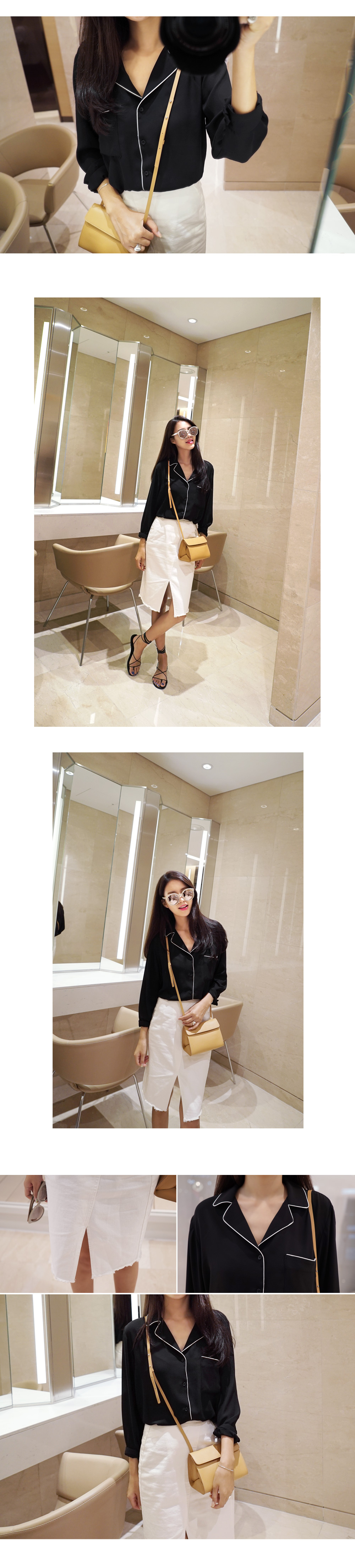 パイピングロングスリーブパジャマシャツ・全2色 | DHOLIC | 詳細画像8