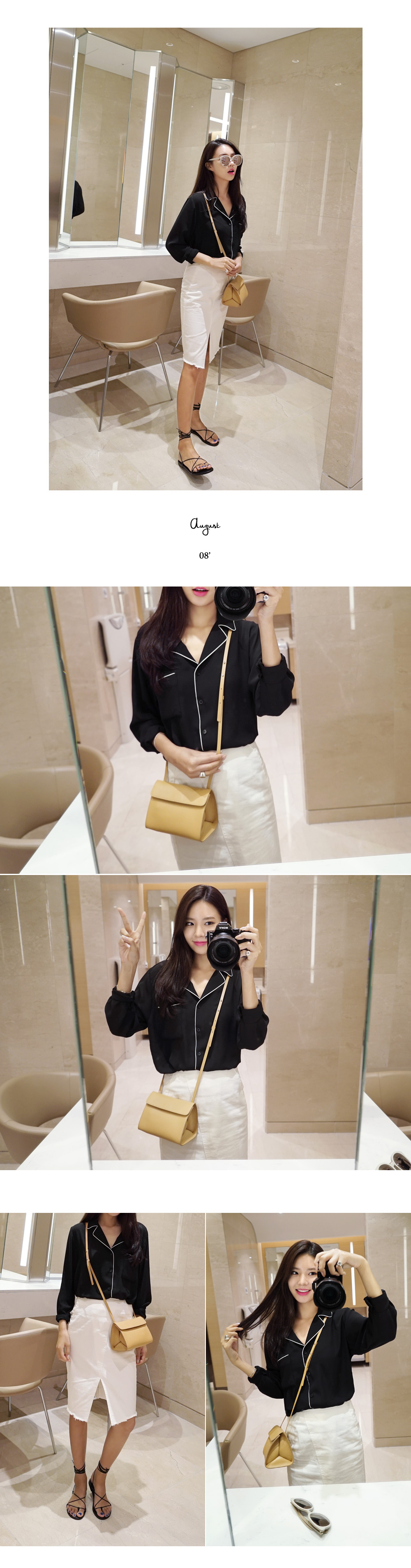 パイピングロングスリーブパジャマシャツ・全2色 | DHOLIC | 詳細画像9