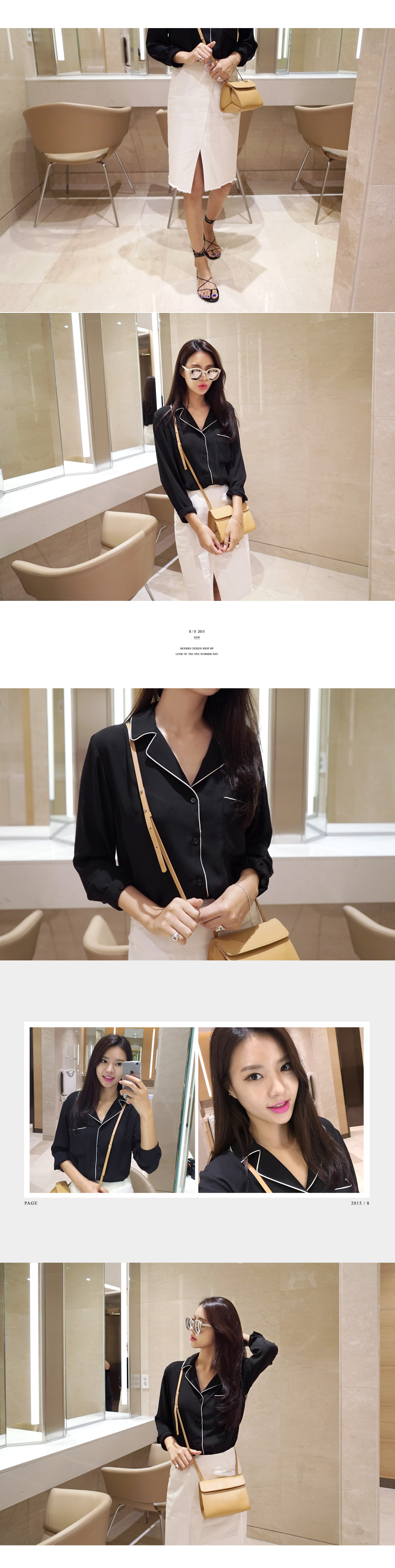 パイピングロングスリーブパジャマシャツ・全2色 | DHOLIC | 詳細画像10