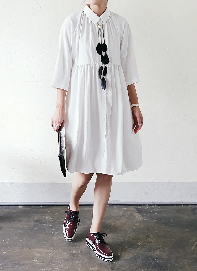 ルーズフィットAラインフレアシャツワンピース・全3色 | DHOLIC PLUS | 詳細画像1