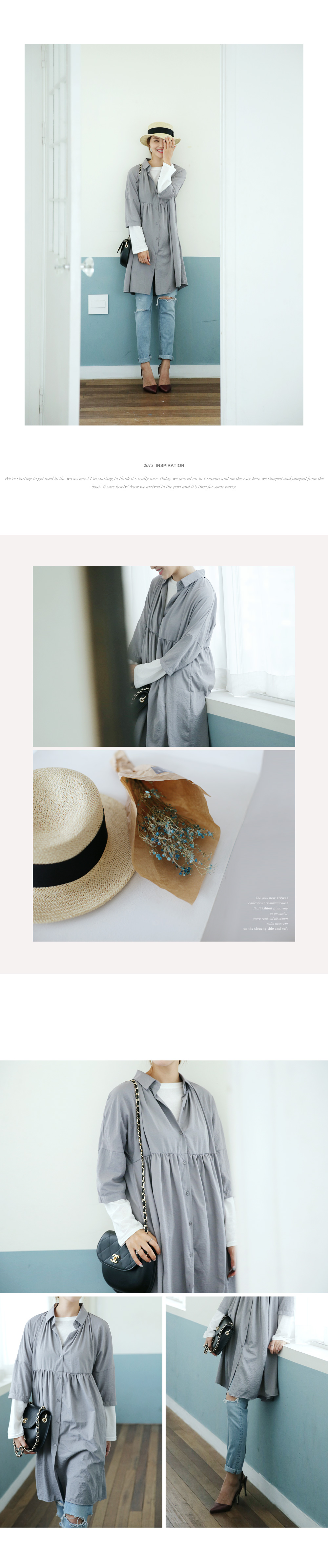 ルーズフィットAラインフレアシャツワンピース・全3色 | DHOLIC PLUS | 詳細画像3