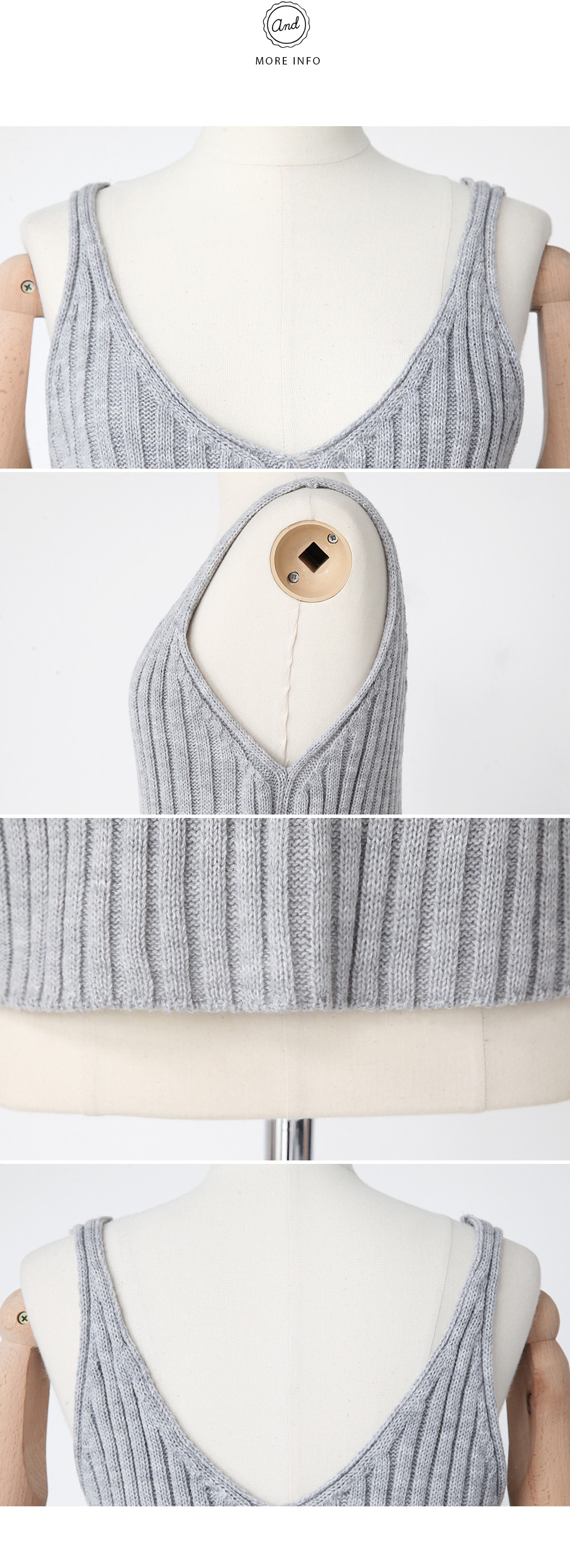 <font color=red><b>**雑誌JELLY2月号/mer1月号/mina1月号/SEDA12月号/Scawaii!12月号掲載**</b></font>ニット編みVネックビスチェ・全4色 | DHOLIC | 詳細画像9