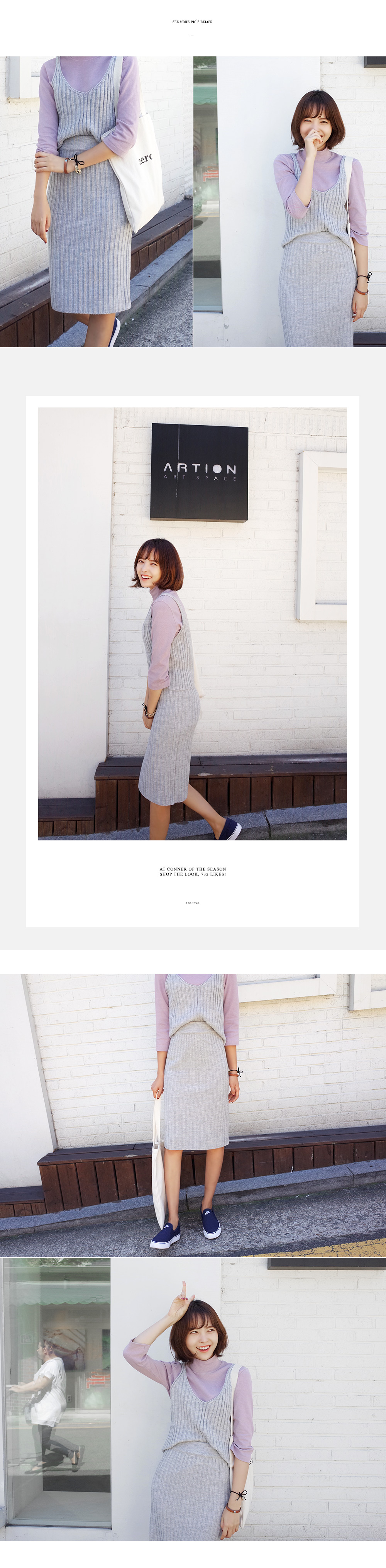 <font color=red><b>**雑誌JELLY2月号/mer1月号/mina1月号/SEDA12月号/Scawaii!12月号掲載**</b></font>ニット編みVネックビスチェ・全4色 | DHOLIC | 詳細画像4