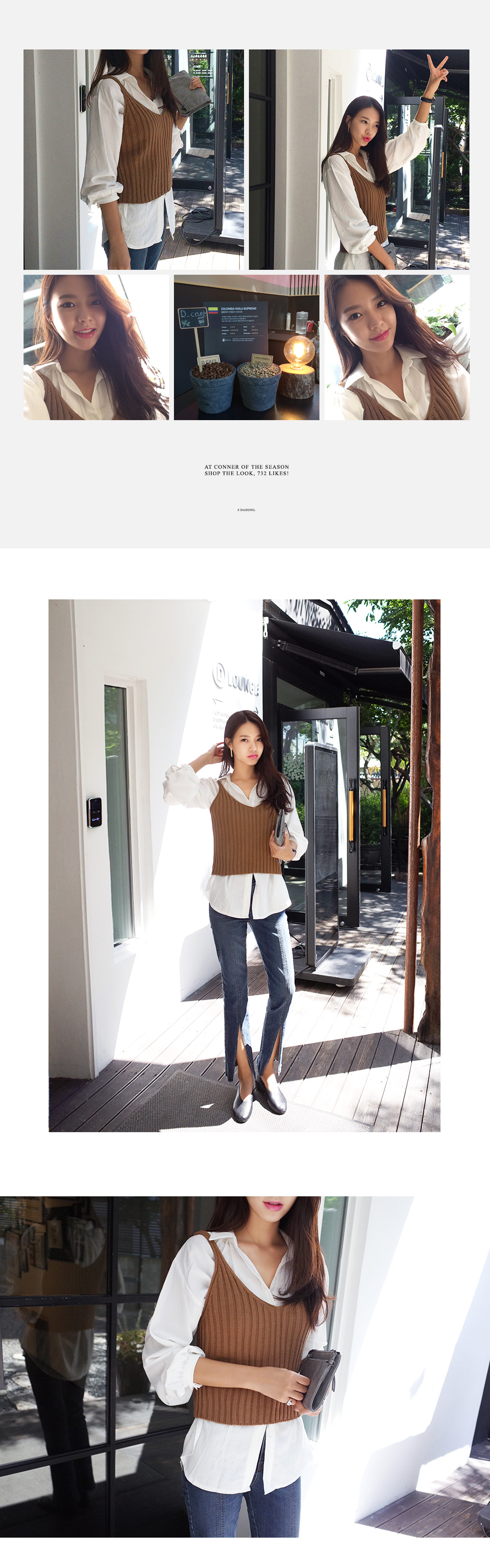 <font color=red><b>**雑誌JELLY2月号/mer1月号/mina1月号/SEDA12月号/Scawaii!12月号掲載**</b></font>ニット編みVネックビスチェ・全4色 | DHOLIC | 詳細画像6