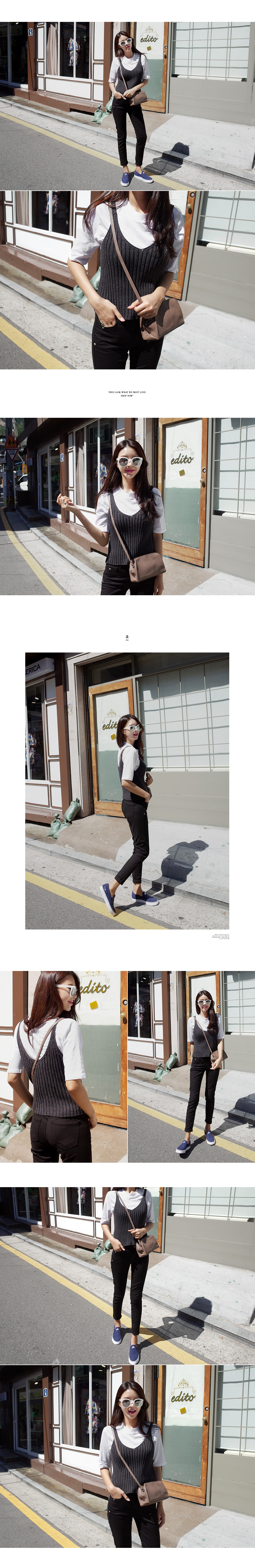 <font color=red><b>**雑誌JELLY2月号/mer1月号/mina1月号/SEDA12月号/Scawaii!12月号掲載**</b></font>ニット編みVネックビスチェ・全4色 | DHOLIC | 詳細画像7