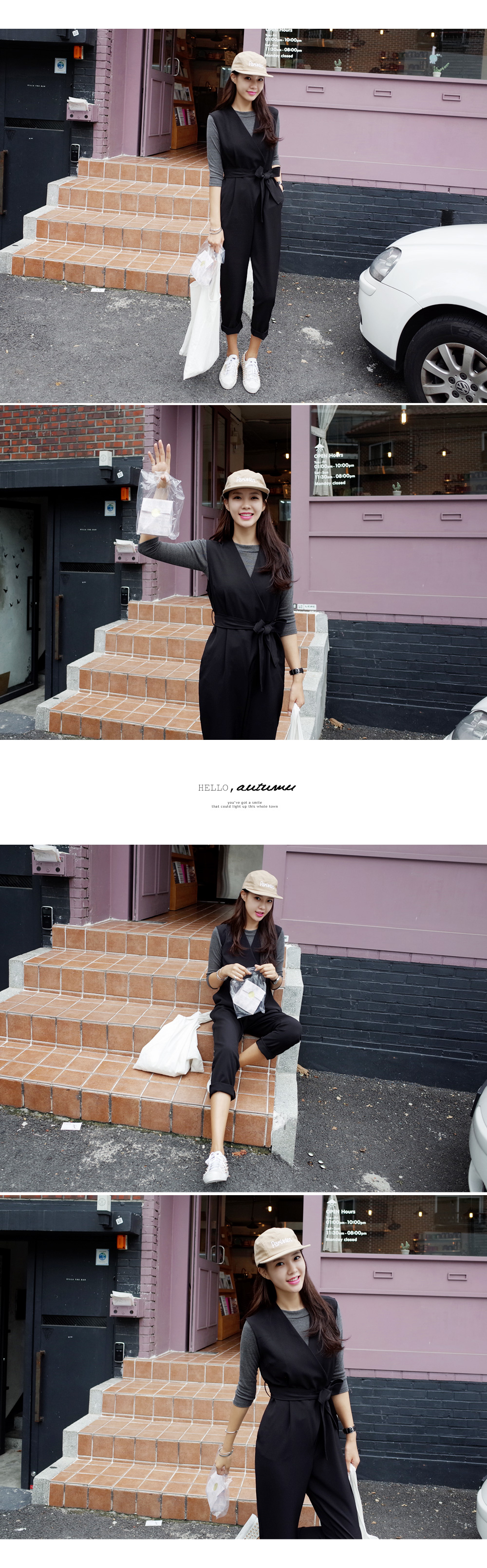 ベルトset Vネックオールインワン・全2色 | DHOLIC | 詳細画像2