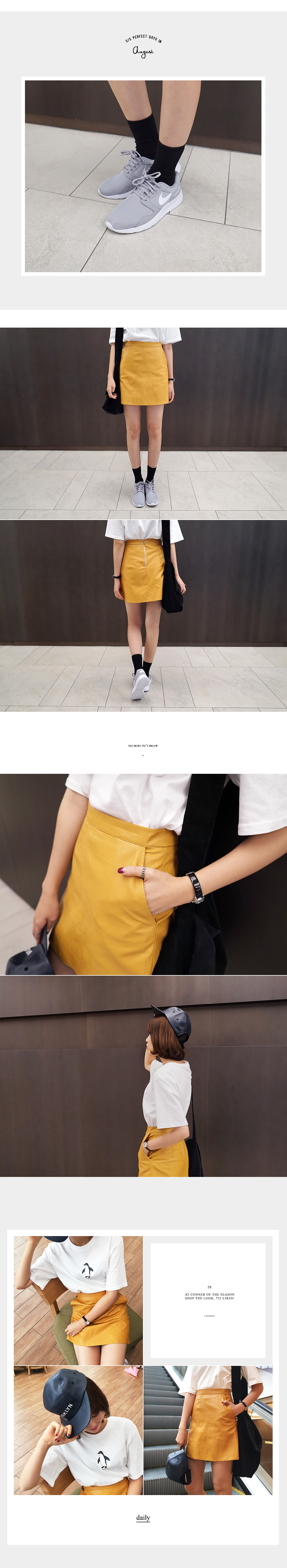 フェイクレザーAラインスカート・全2色 | DHOLIC | 詳細画像3