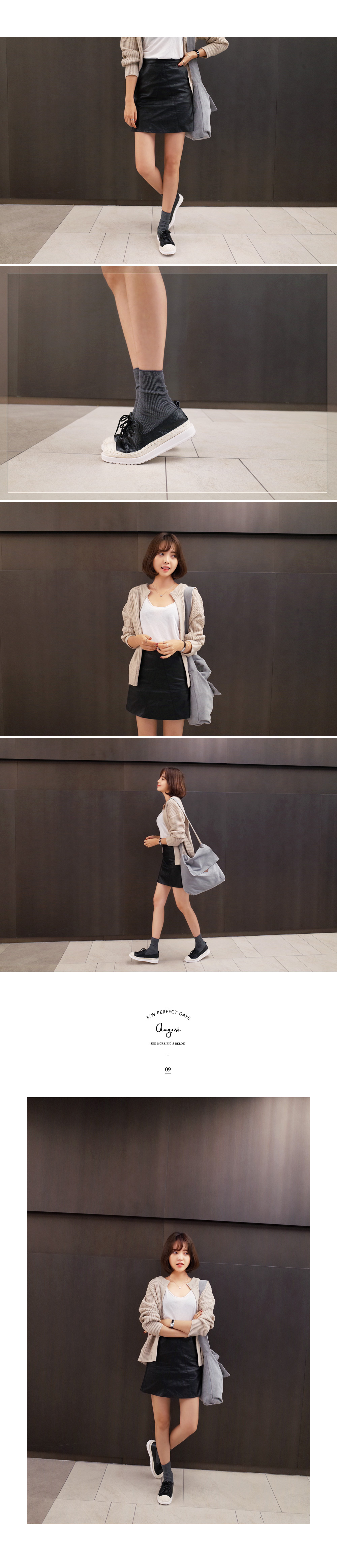 フェイクレザーAラインスカート・全2色 | DHOLIC | 詳細画像9