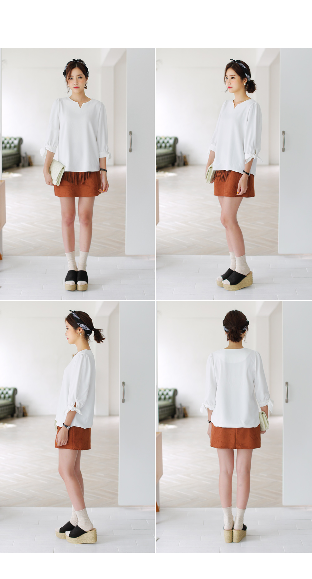 <font color=red><b>**雑誌mina1月号掲載**</b></font>スエード調Vラインフリンジスカート・全2色 | DHOLIC | 詳細画像6