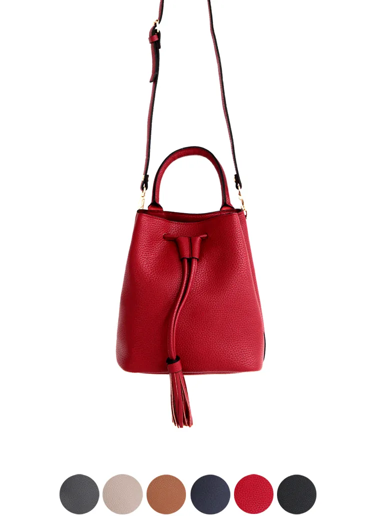 <font color=red><b>**雑誌Seventeen6月/mer4月号/他雑誌掲載多数！**</b></font>フェイクレザー2WAYタッセルポイントバッグ・全6色 | DHOLIC | 詳細画像1