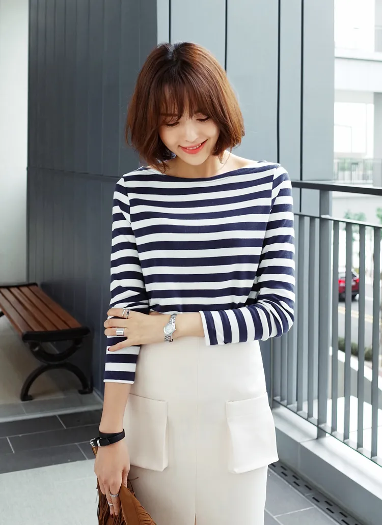 ボートネックボーダートップス・全3色 | DHOLIC | 詳細画像1