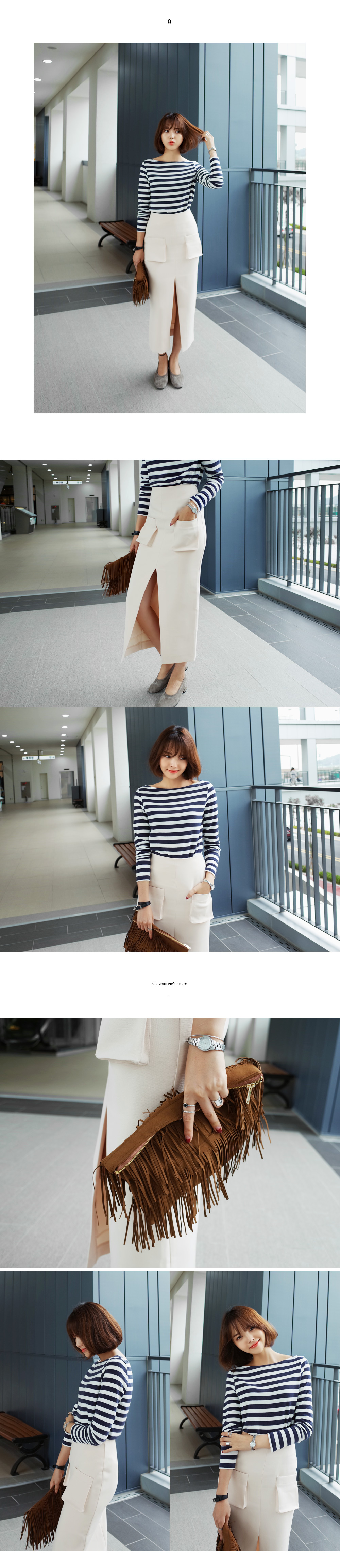 ボートネックボーダートップス・全3色 | DHOLIC | 詳細画像3