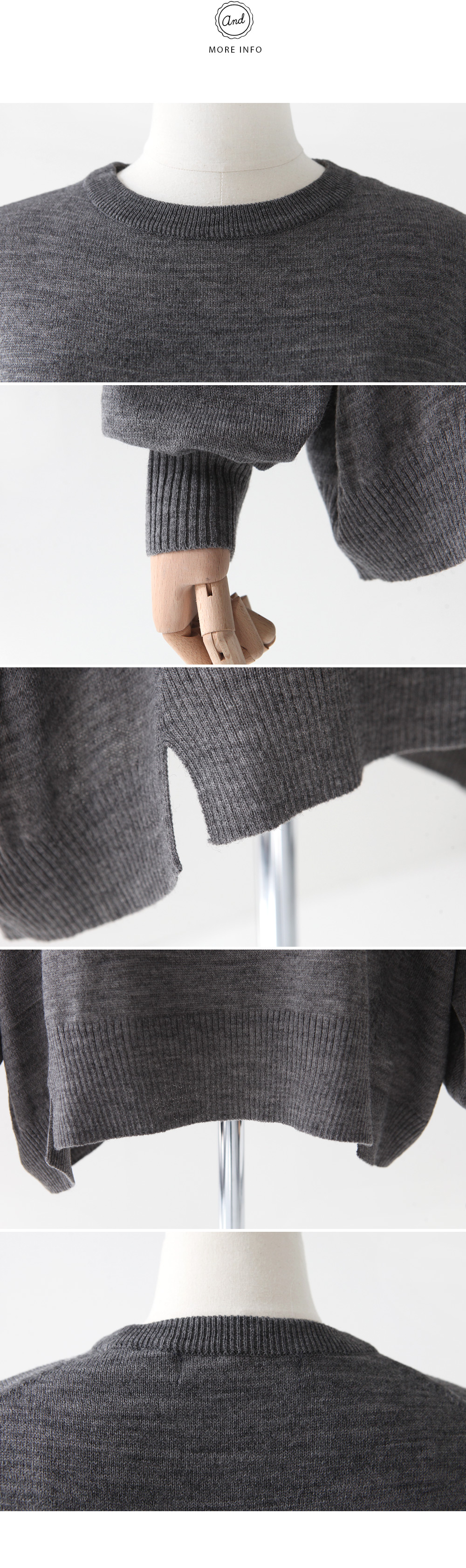 ラウンドネックショルダードロップヘムニットトップス・全6色 | DHOLIC | 詳細画像12