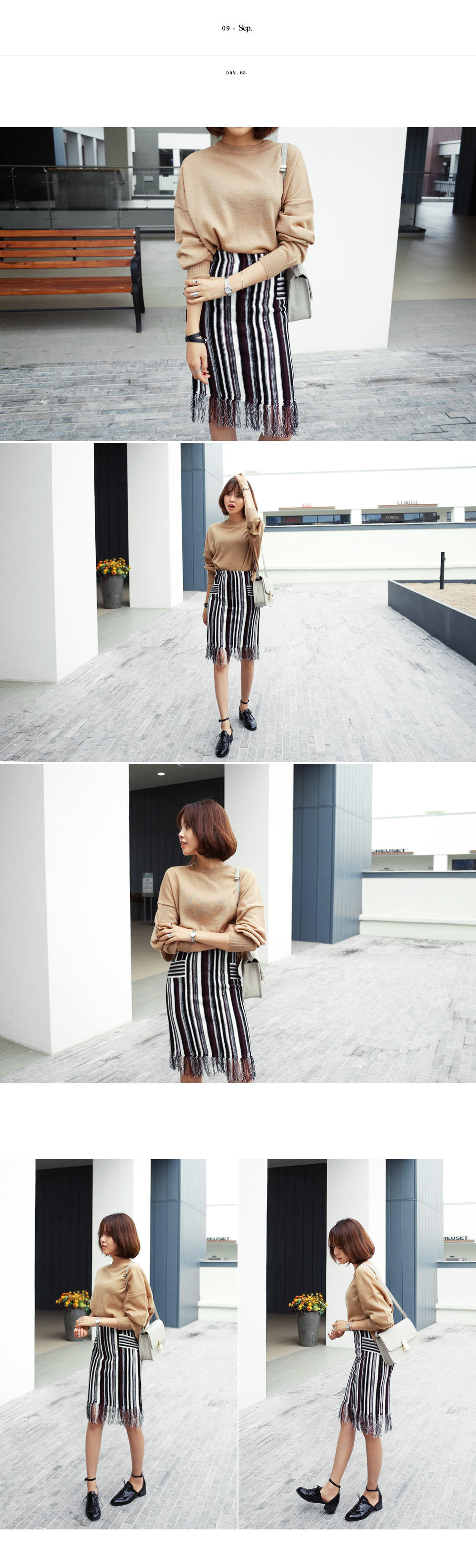 ラウンドネックショルダードロップヘムニットトップス・全6色 | DHOLIC | 詳細画像2