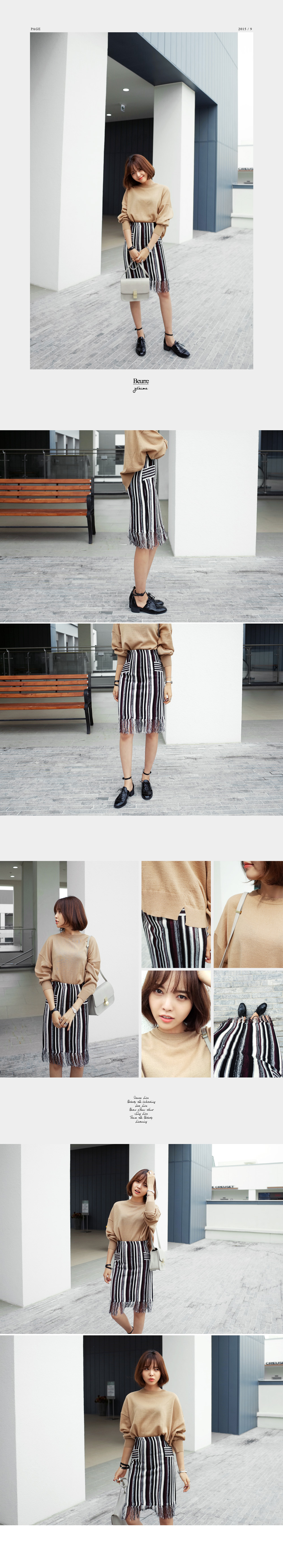 ラウンドネックショルダードロップヘムニットトップス・全6色 | DHOLIC | 詳細画像3