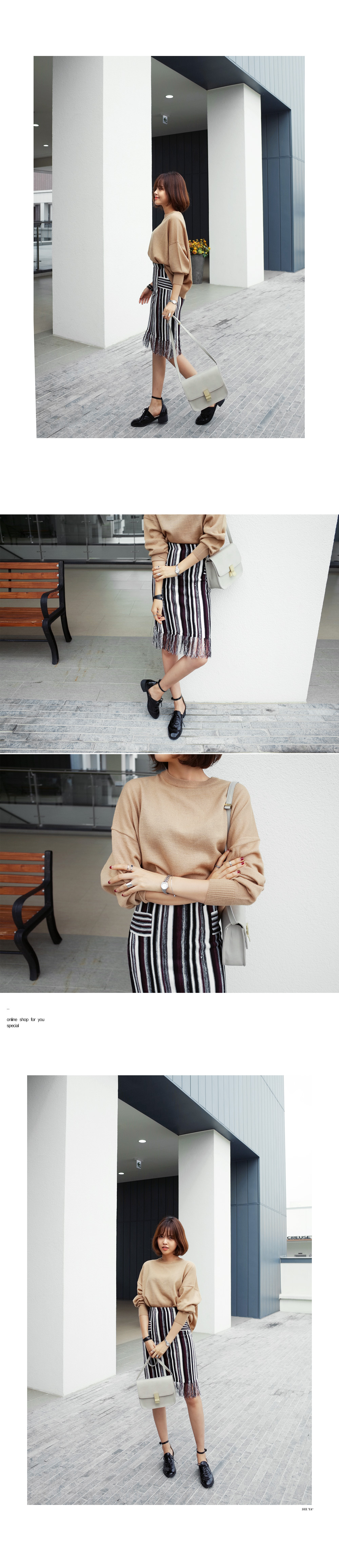 ラウンドネックショルダードロップヘムニットトップス・全6色 | DHOLIC | 詳細画像4