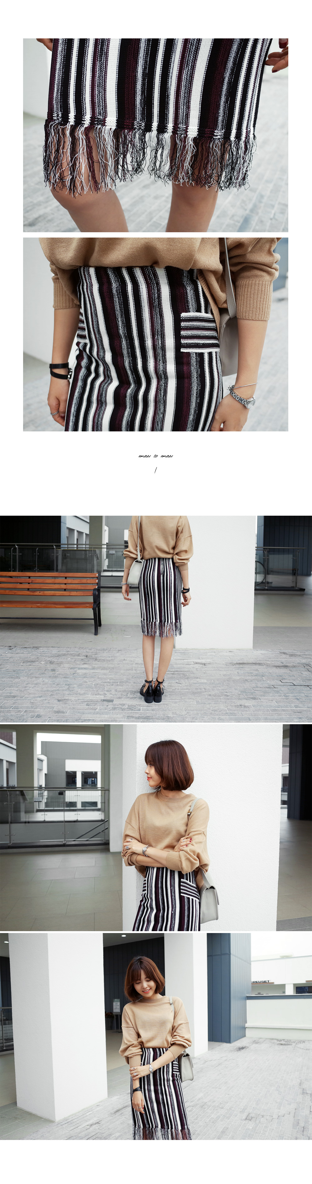 ラウンドネックショルダードロップヘムニットトップス・全6色 | DHOLIC | 詳細画像5