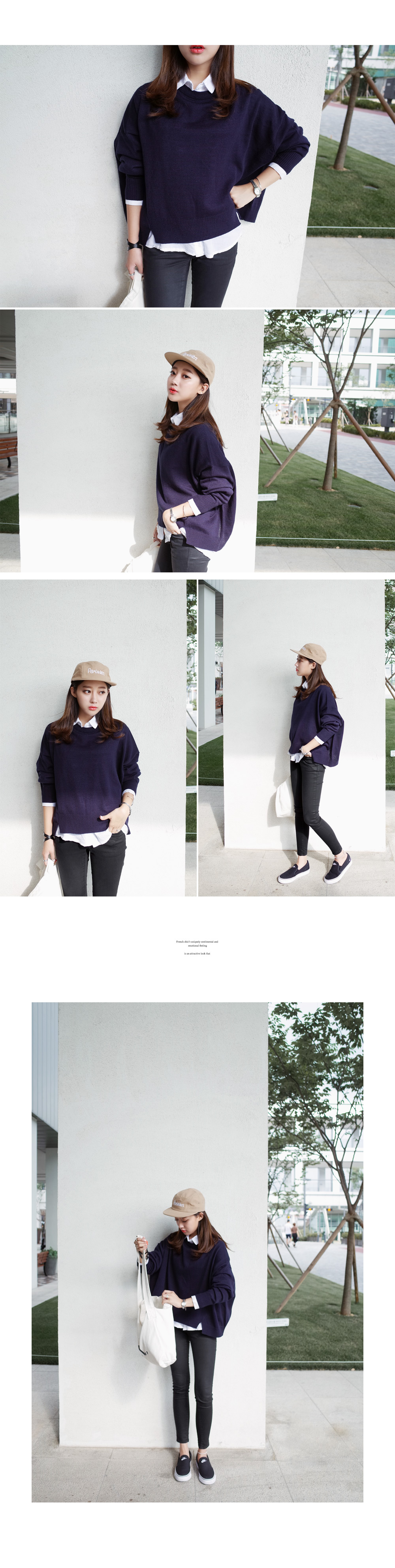 ラウンドネックショルダードロップヘムニットトップス・全6色 | DHOLIC | 詳細画像6