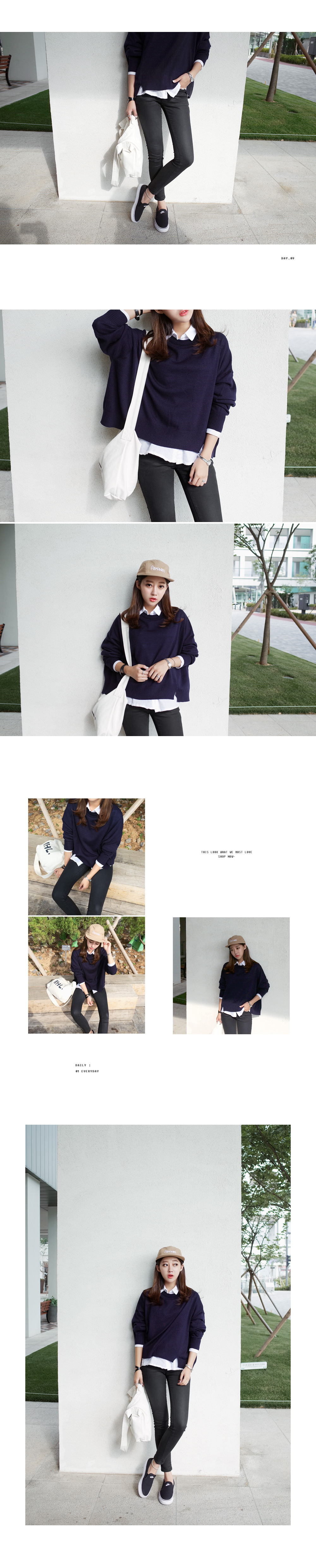 ラウンドネックショルダードロップヘムニットトップス・全6色 | DHOLIC | 詳細画像7