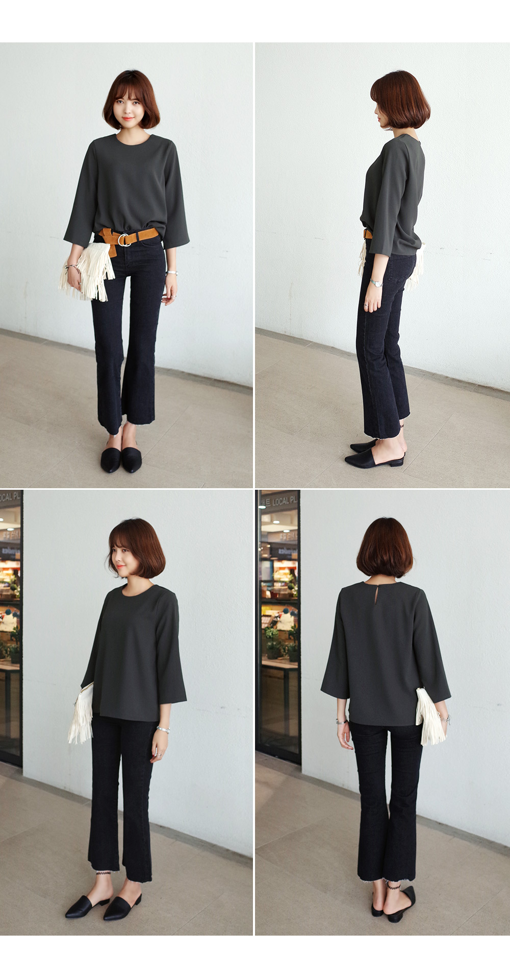 ハイウエストブーツカットブラックデニムパンツ・全1色 | DHOLIC | 詳細画像7