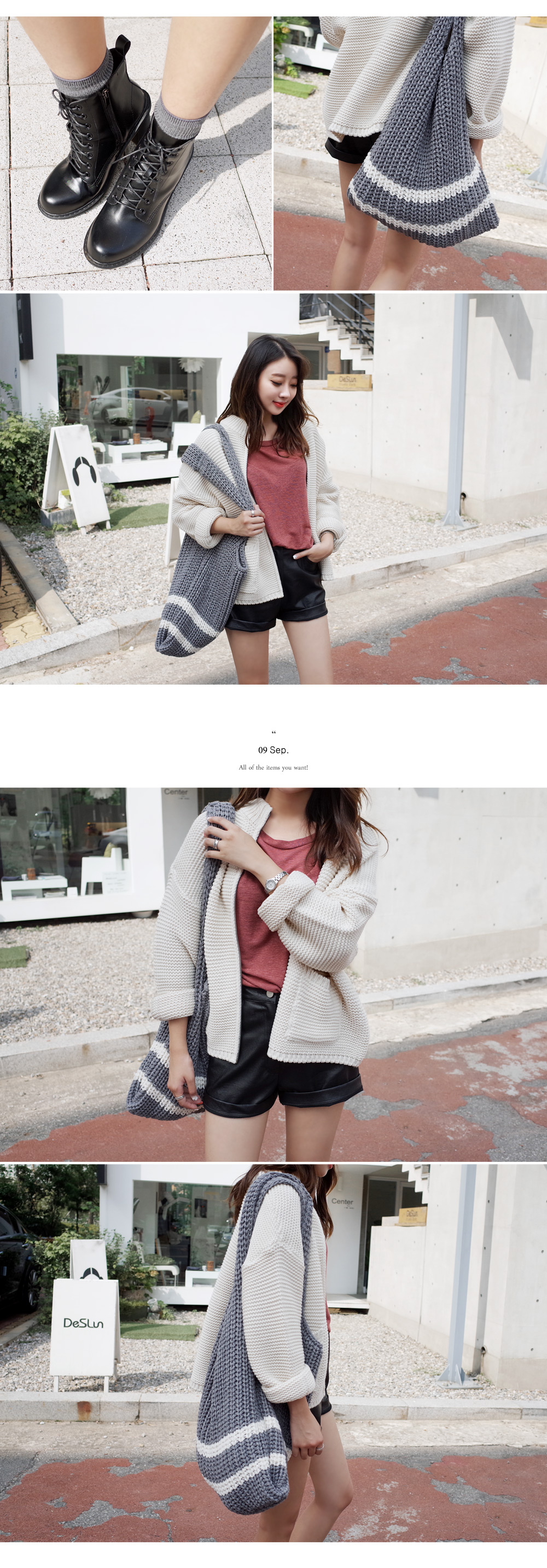 ブラックフェイクレザーレースアップアンクルブーツ・全1色 | DHOLIC | 詳細画像3