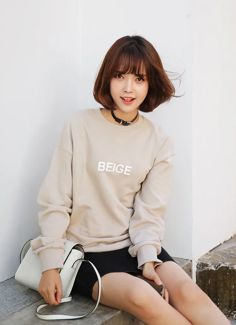 ユニーク英字ロゴルーズフィットプルオーバー・全6色 | DHOLIC | 詳細画像1