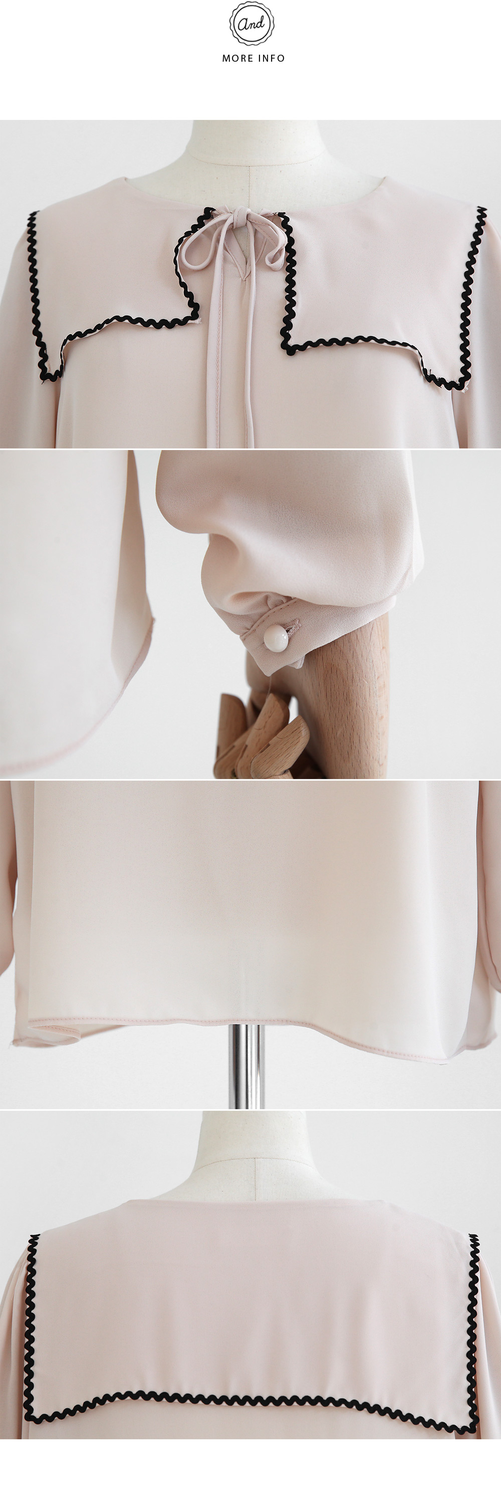 <font color=red><b>**雑誌mer4月号掲載**</b></font>なみなみテープディテールセーラーカラーブラウス・全2色 | DHOLIC | 詳細画像10