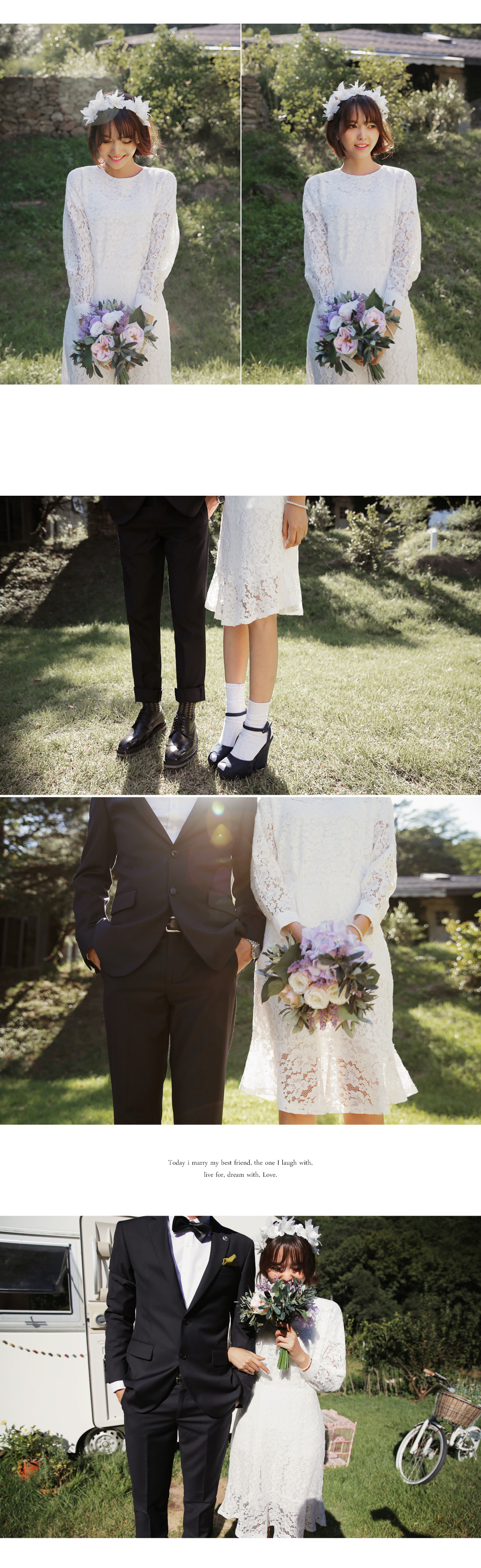 フラワーモチーフレースマーメイドミディワンピース・全3色 | DHOLIC | 詳細画像6