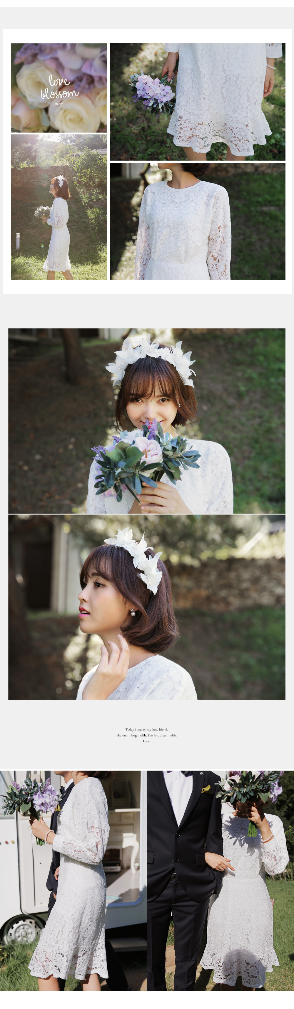 フラワーモチーフレースマーメイドミディワンピース・全3色 | DHOLIC | 詳細画像8