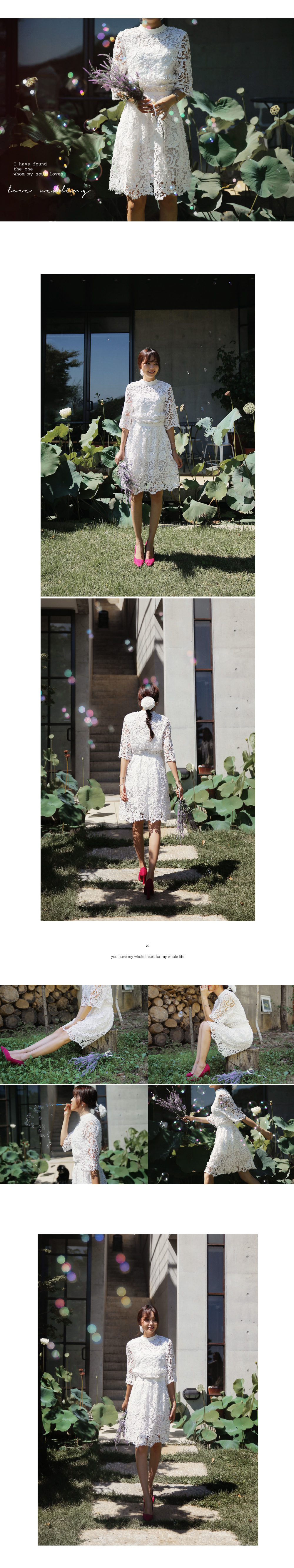 フラワーモチーフレースハイウエストフレアスカート・全3色 | DHOLIC | 詳細画像2