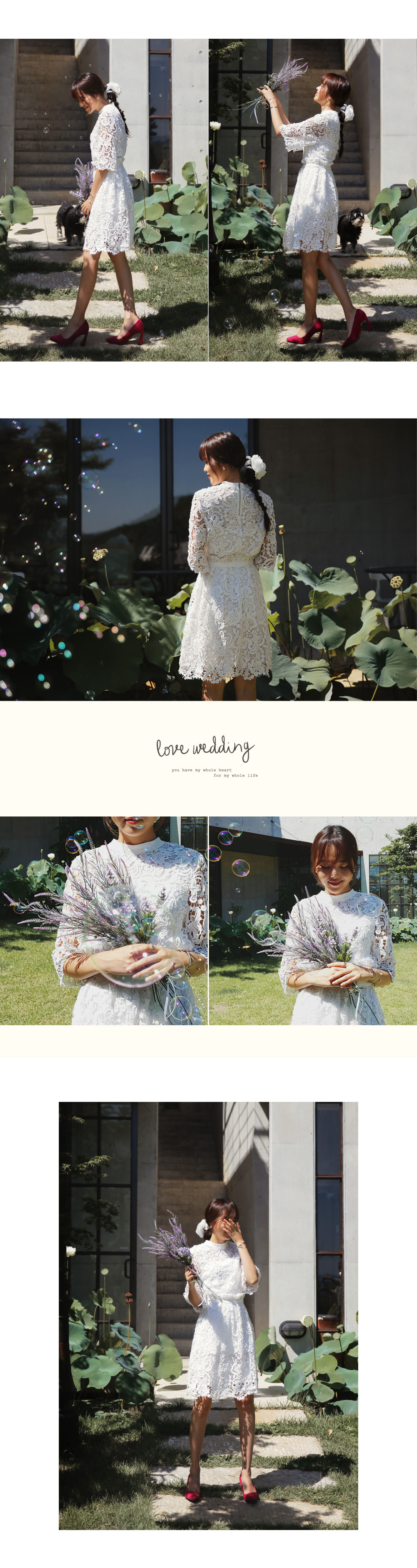 フラワーモチーフレースハイウエストフレアスカート・全3色 | DHOLIC | 詳細画像6