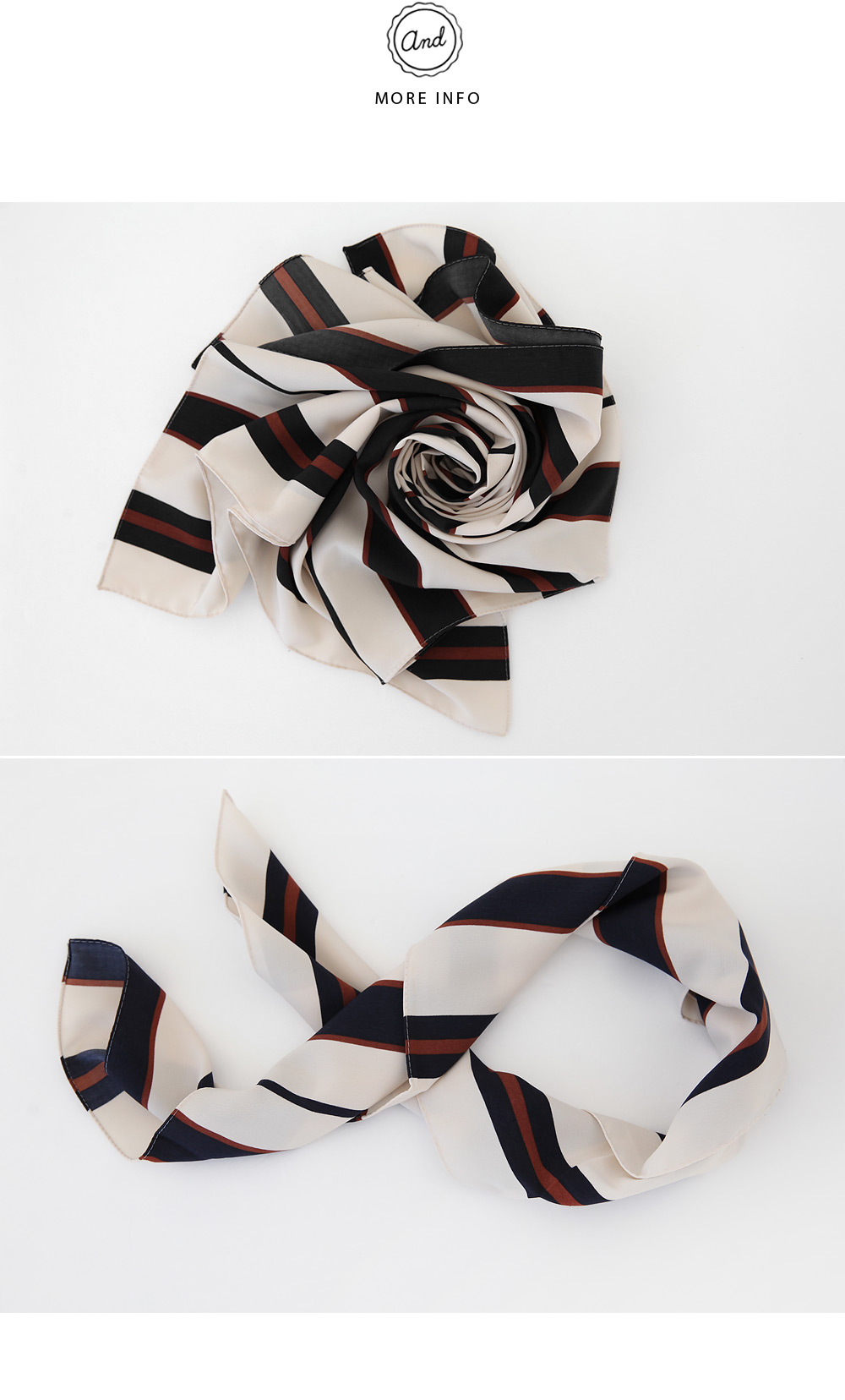 ドット&ボーダー2デザインパターンスクエアスカーフ・全5色 | DHOLIC | 詳細画像11