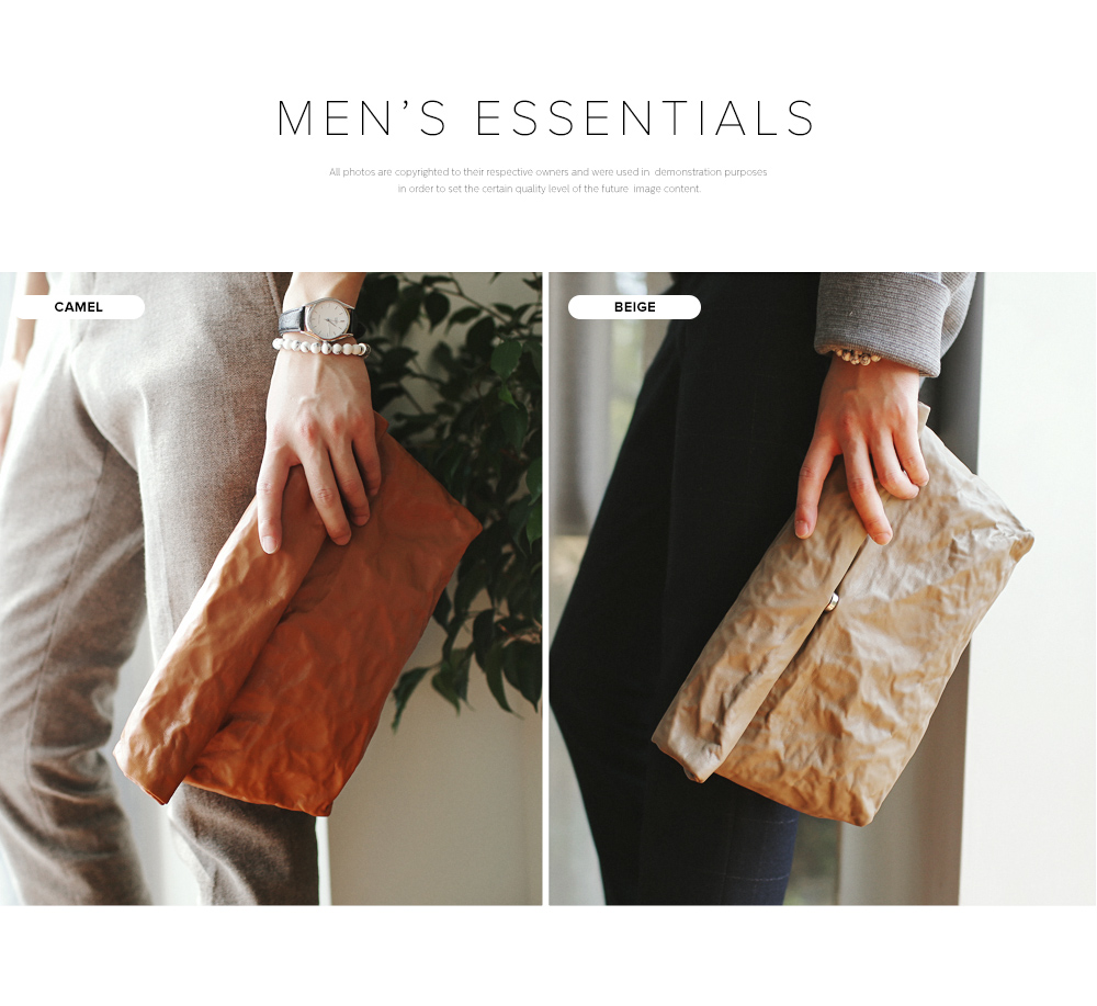 リンクルディテールフェイクレザークラッチバッグ・全5色 | 詳細画像2