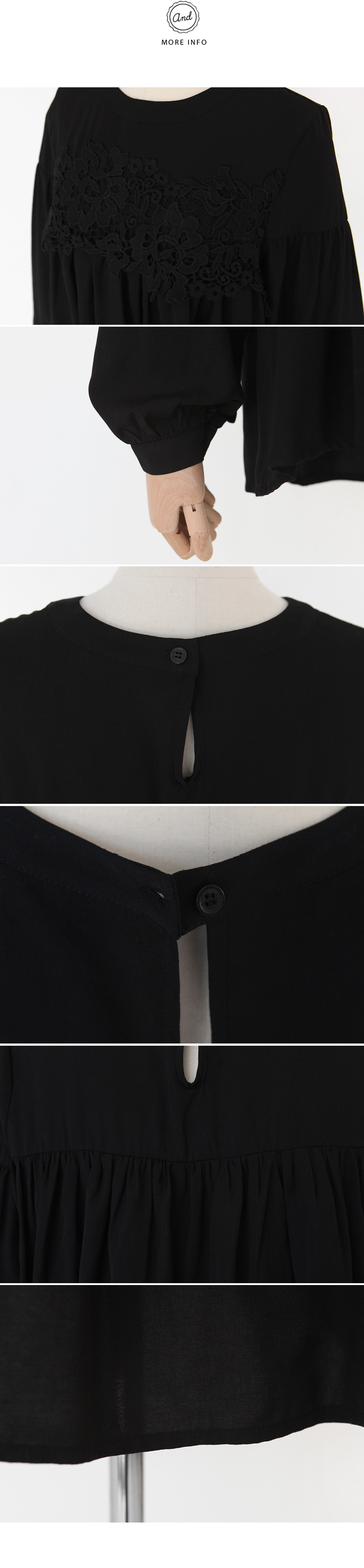 フラワーレースディテールクラシカルブラウス・全2色 | DHOLIC | 詳細画像15