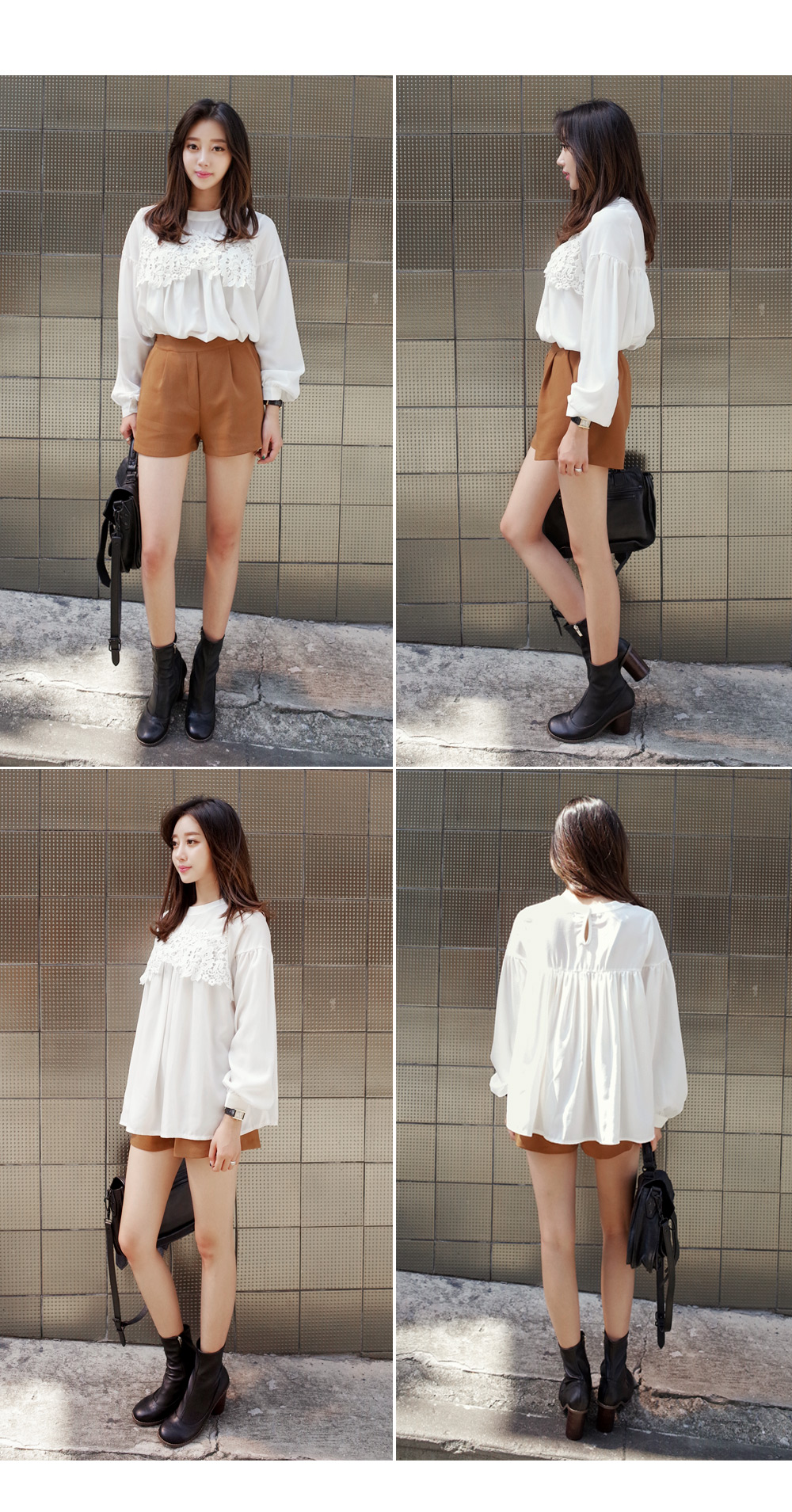 フラワーレースディテールクラシカルブラウス・全2色 | DHOLIC | 詳細画像14